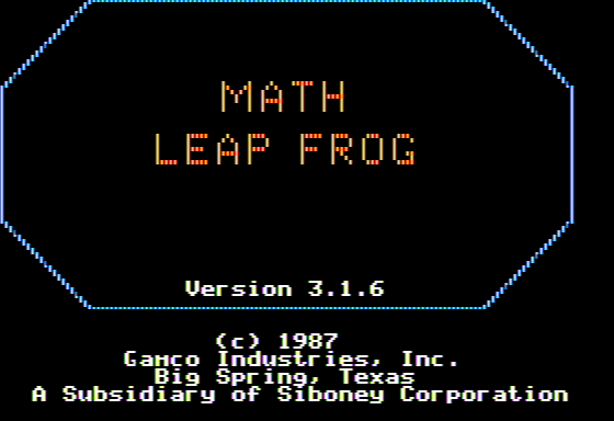 Game cover: Math Leap Frog