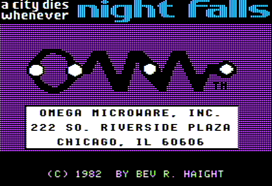 Game cover: A City Dies Whenever Night Falls