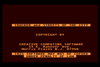 Game cover: Trucker & Streets of the City