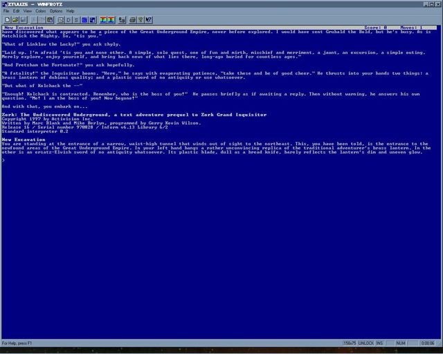 Game cover: Zork: The Undiscovered Underground