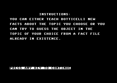 Game cover: Botticelli