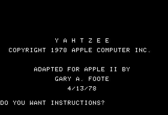Game cover: Yahtzee