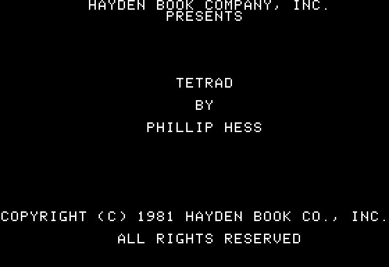 Game cover: Tetrad