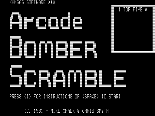 Game cover: Arcade Bomber Scramble
