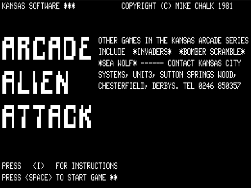 Game cover: Arcade Alien Attack