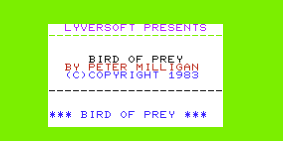 Game cover: Bird of Prey