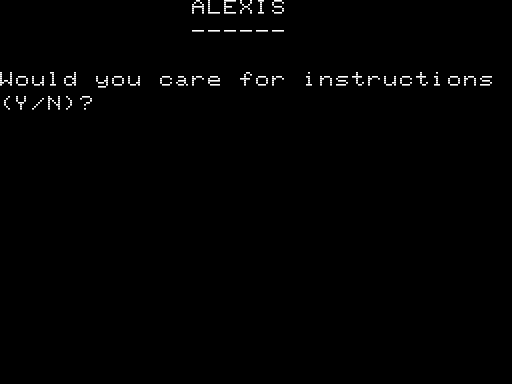 Game cover: Alexis