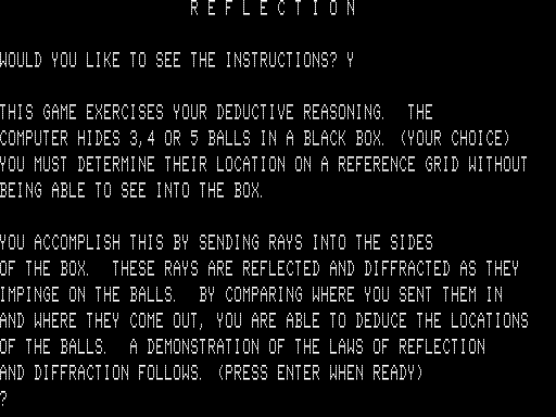Game cover: Reflection