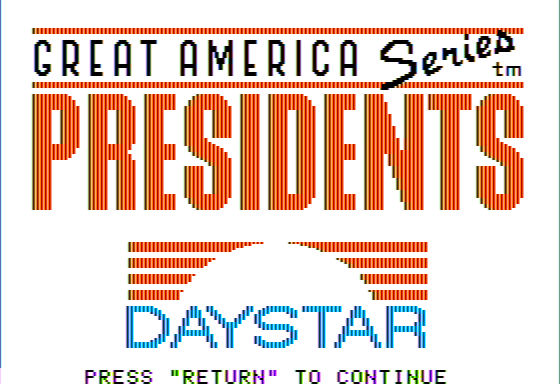 Game cover: Great America: Presidents