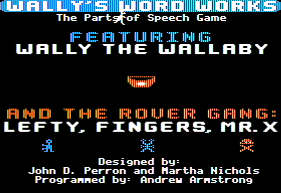 Game cover: Wally's Word Works: The Parts of Speech Game