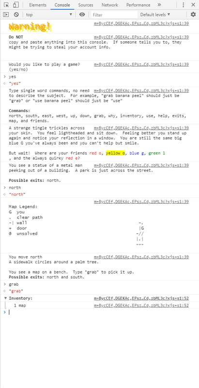Game cover: Google text adventure