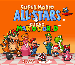 Game cover: Super Mario All-Stars + Super Mario World