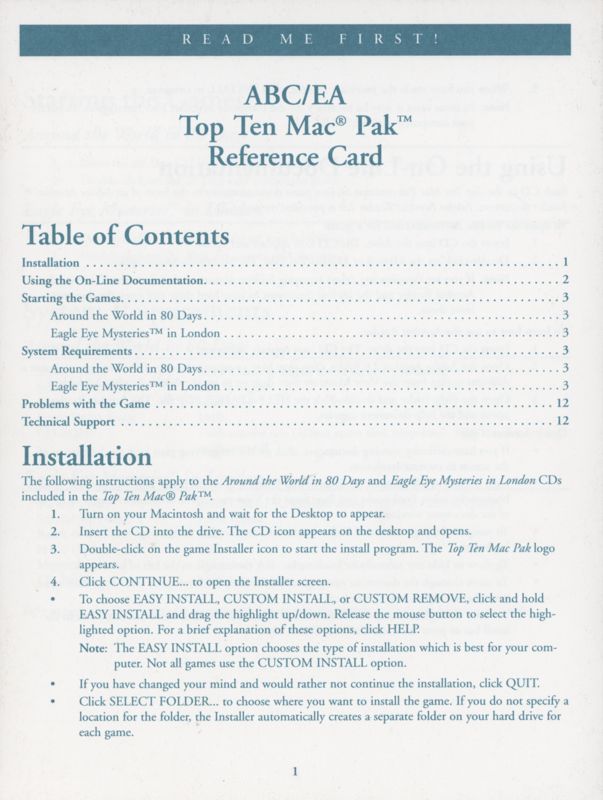 Game cover: Top Ten Mac Pak