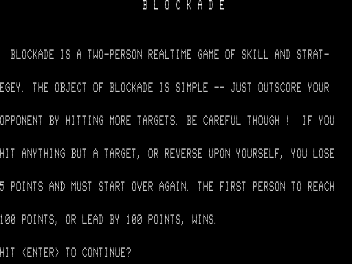 Game cover: Blockade