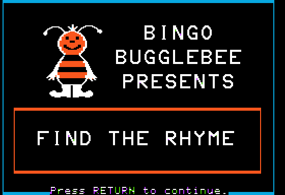 Game cover: Bingo Bugglebee Presents: Find the Rhyme