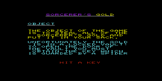 Game cover: Sorcerer's Gold