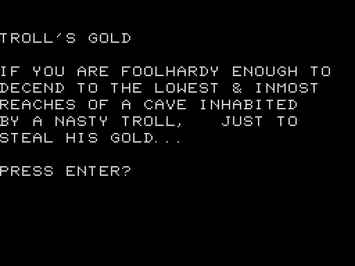 Game cover: Troll's Gold