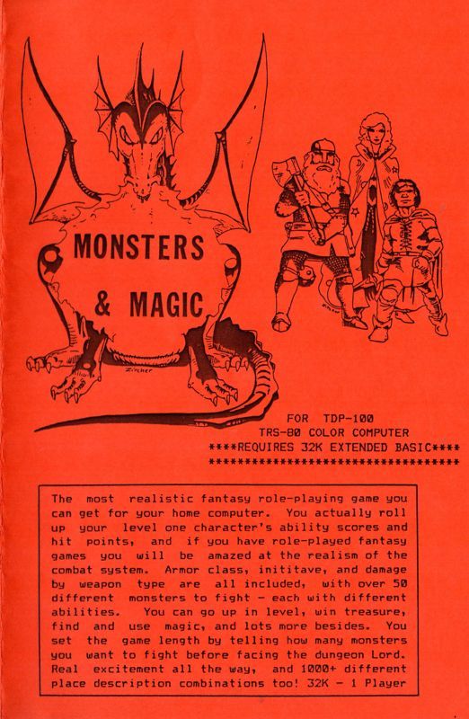 Game cover: Monsters & Magic