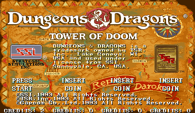 Game cover: Dungeons & Dragons: Tower of Doom