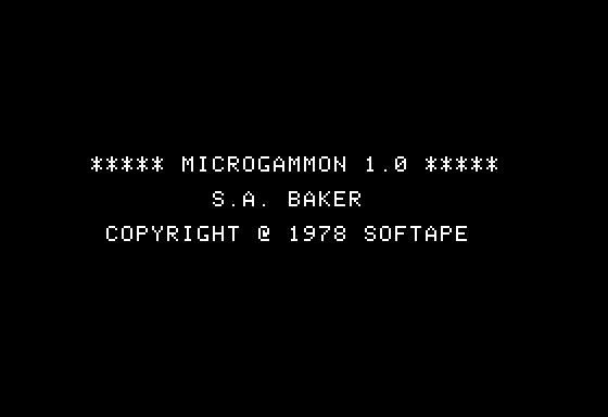 Game cover: Microgammon