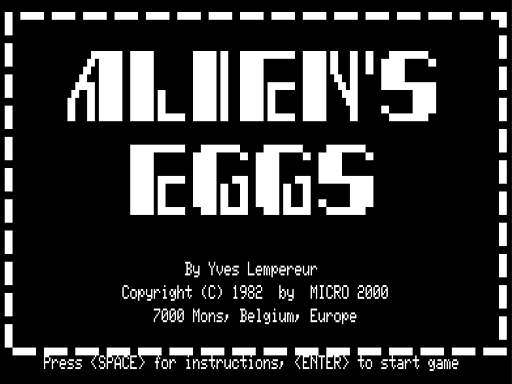 Game cover: Alien's Eggs