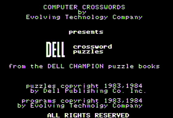 Game cover: Dell Crossword Puzzles