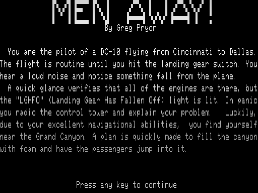 Game cover: Men Away!