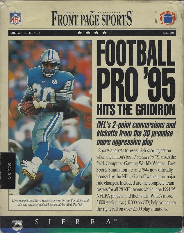 Game cover: Front Page Sports: Football Pro '95