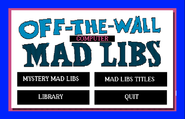 Game cover: Off-The-Wall Computer Mad-Libs