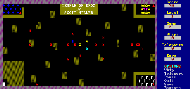 Game cover: Temple of Kroz