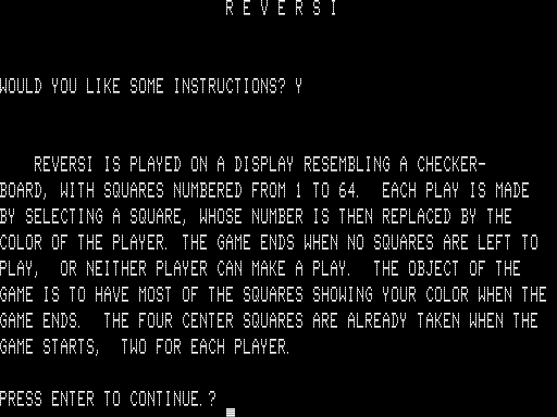 Game cover: Reversi