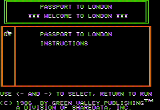 Game cover: Passport to London
