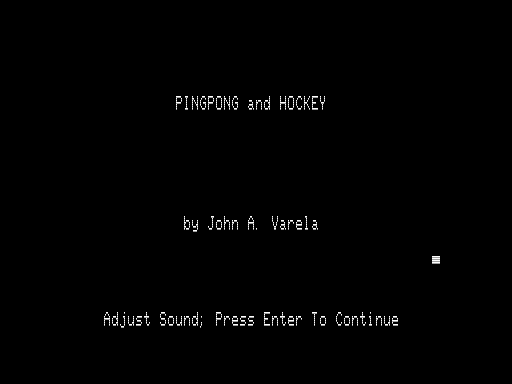 Game cover: Pingpong and Hockey