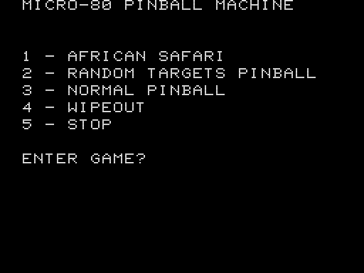 Game cover: Micro-80 Pinball Machine