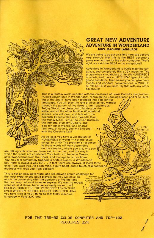 Game cover: Adventure in Wonderland