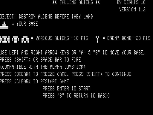 Game cover: Falling Aliens