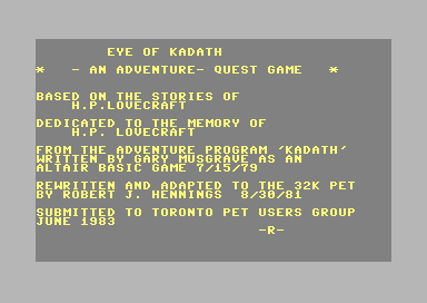 Game cover: Kadath
