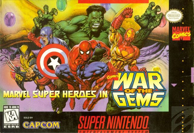 Game cover: Marvel Super Heroes in War of the Gems
