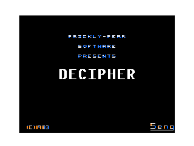 Game cover: Decipher