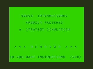 Game cover: Warrior