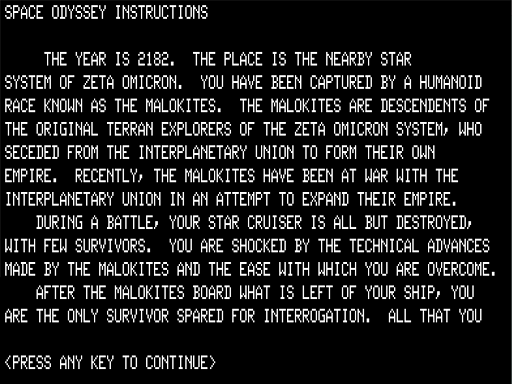 Game cover: Space Odyssey