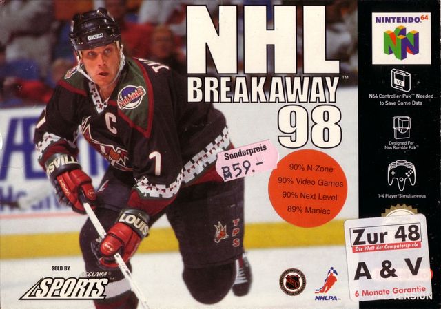 Game cover: NHL Breakaway 98