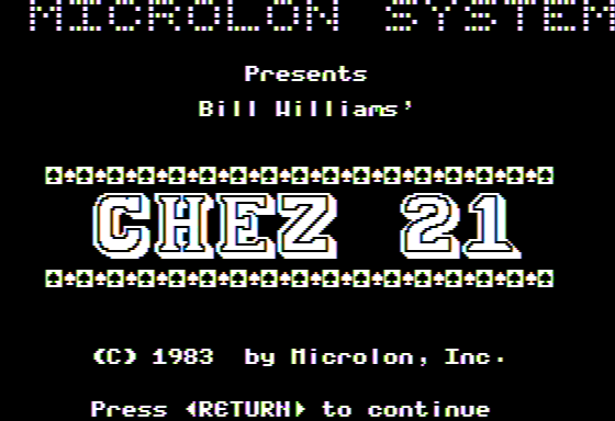 Game cover: Chez 21