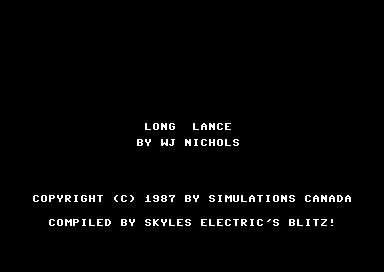 Game cover: Long Lance: A Computer Game of Tactical Naval Combat in the South Pacific