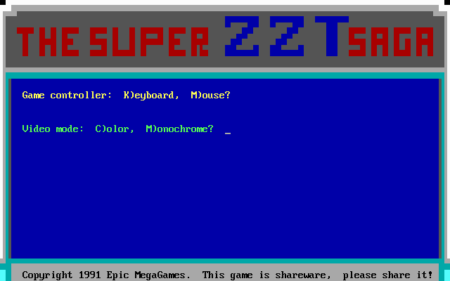 Game cover: Super ZZT