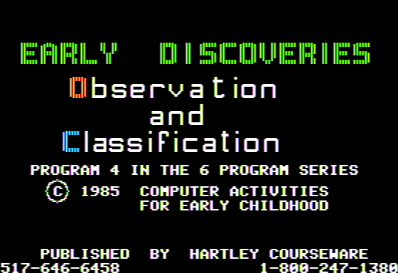 Game cover: Early Discoveries: Observation and Classification