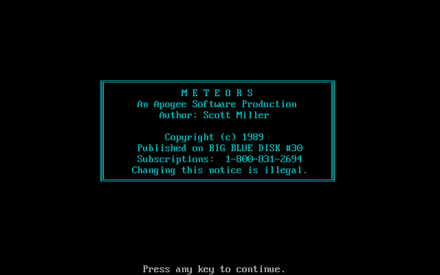 Game cover: Meteors