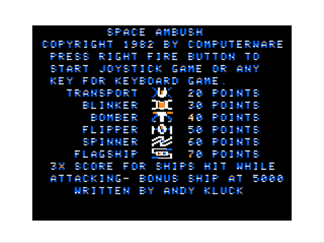 Game cover: Space Ambush