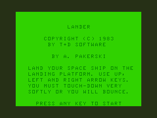 Game cover: Lander