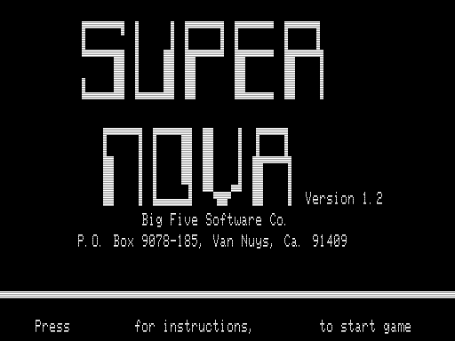 Game cover: Super Nova